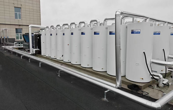 北京后沙峪公安大樓25噸速熱承壓熱水系統