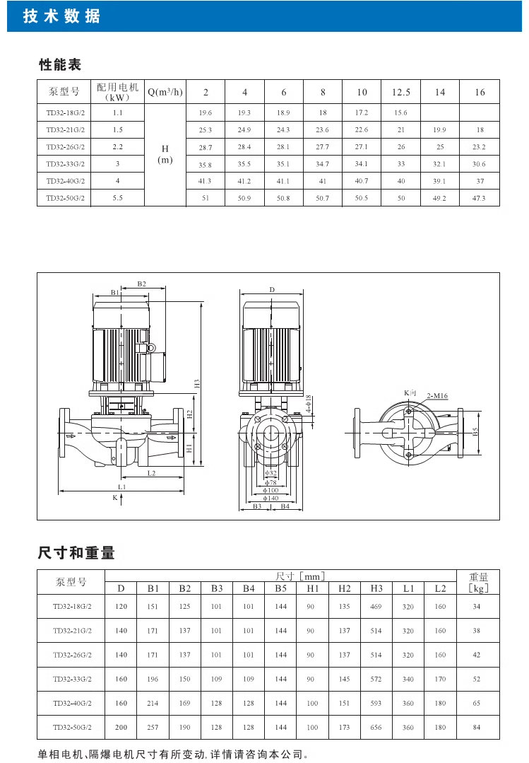 南方熱水循環泵TD32/40/50/65/80/100/125/150/200/250