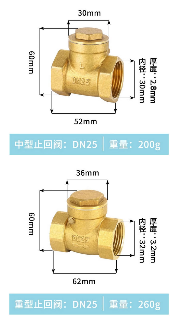 臥式銅質止回閥