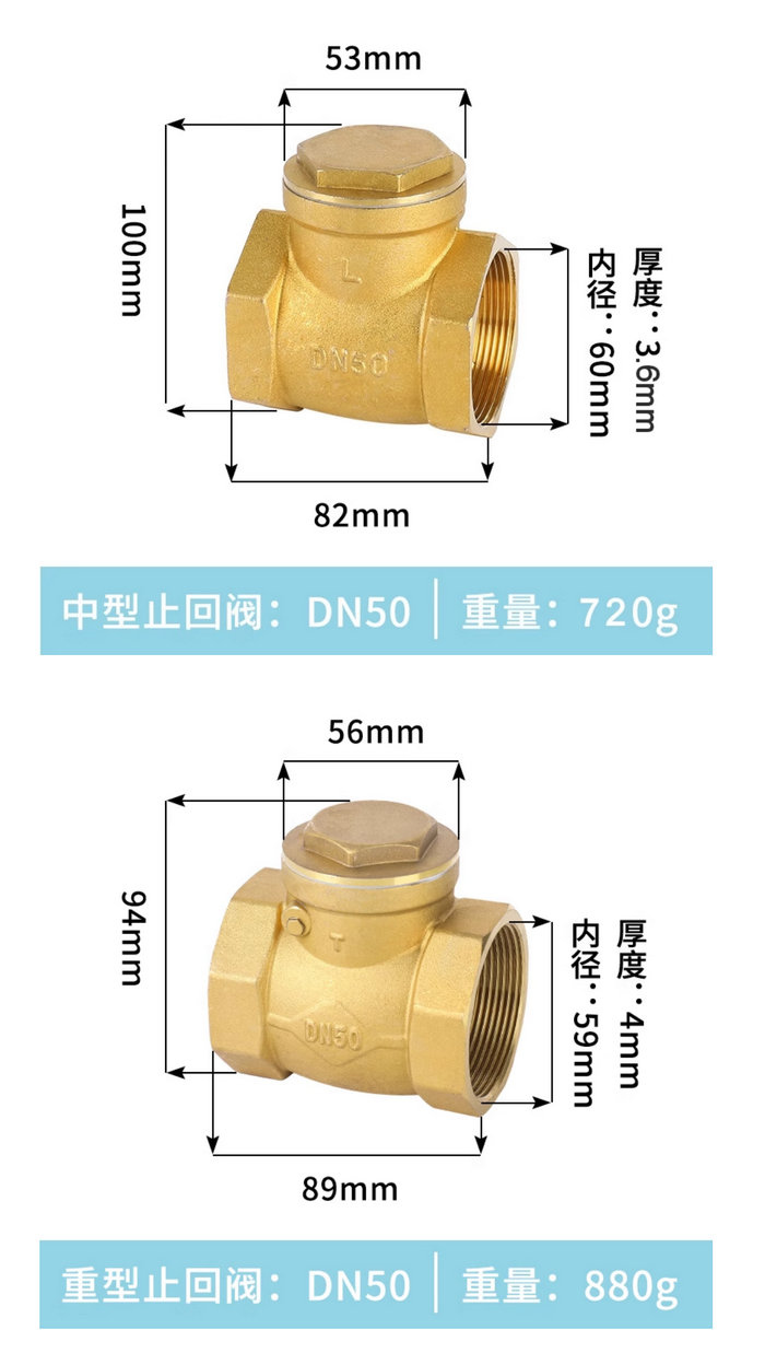 臥式銅質止回閥