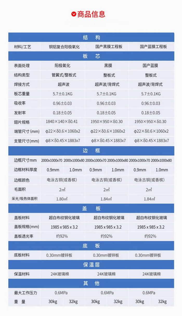 商用平板太陽能熱水器